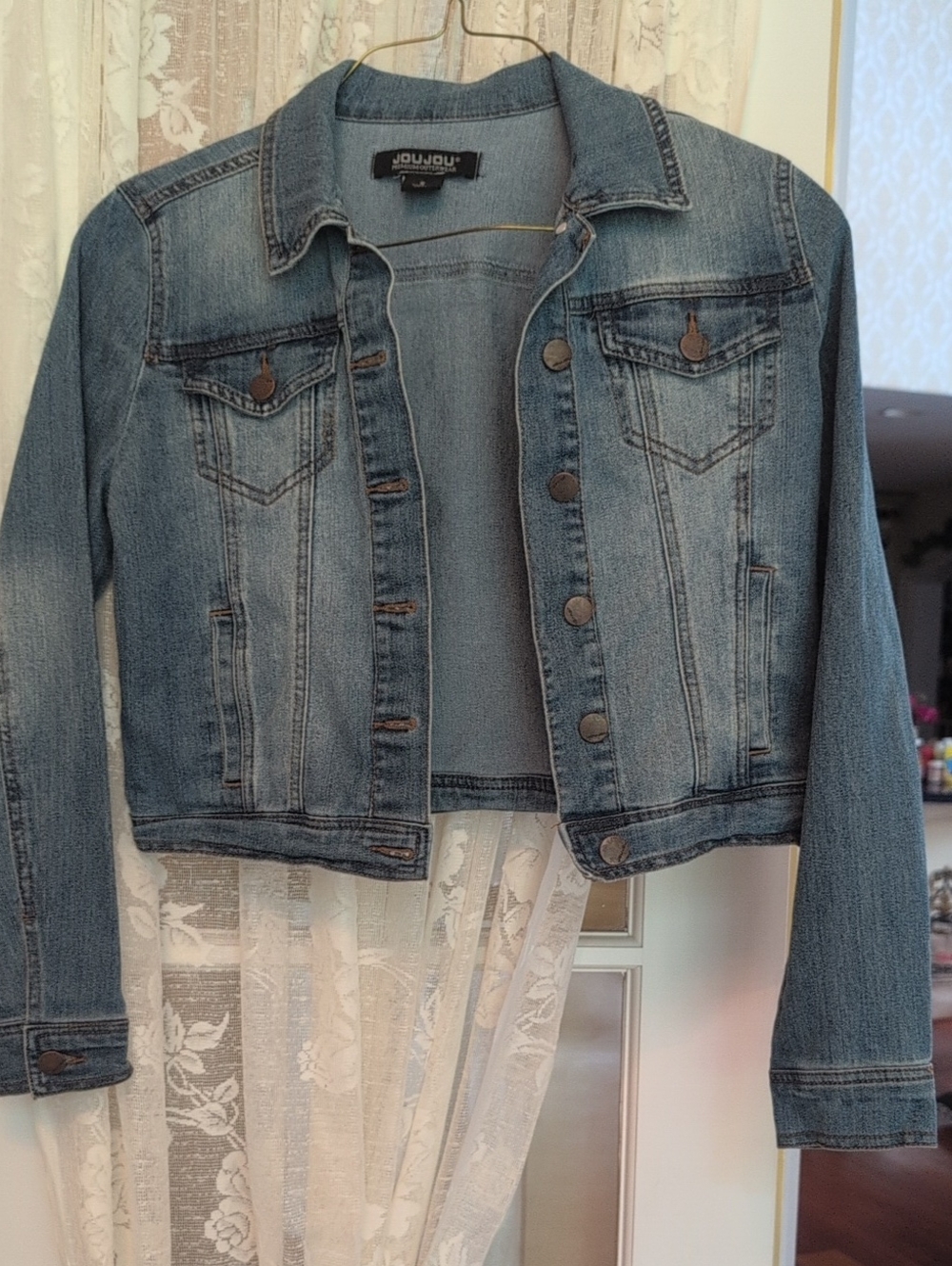 Lighter Blue Waist Length Jean Jacket